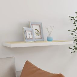 Estante flotante de pared mdf roble y blanco 80x23,5x3,8 cm es7181