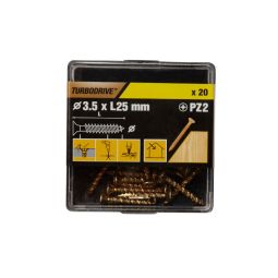 20 tornillos para madera PZ premium 3,5x25 mm Turbodrive
