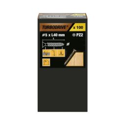 100 tornillos para madera PZ premium 5x40 mm Turbodrive