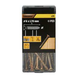 20 tornillos para madera PZ premium 6x70 mm Turbodrive