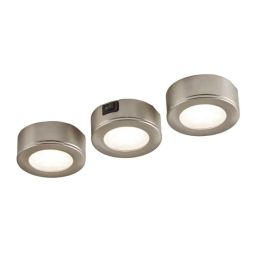 Pack 3 focos led esmo 2,7 w ip20 cromado acoplable