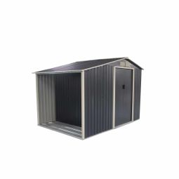 Caseta metálica gardiun toronto con leñero 3,53 m² exterior 127x278x195 cm