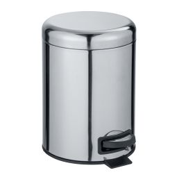 Papelera con pedal de 5L Leman acero inoxidable brillo