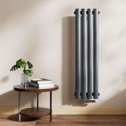 Emke radiador agua caliente tubo redondo antracita 90x24 cm monocapa