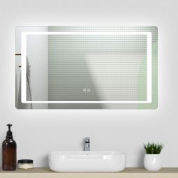Espejo de baño LED 120×70cm＋antivaho＋interruptor táctil