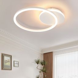 Nettlife lámpara  LED , 24 w, color negro, moderna, 2 anillos, 3000 k,