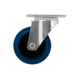 Rueda giratoria ø 10 cm con pletina azul