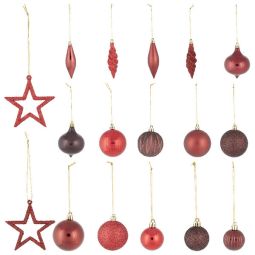 Caja 40 adornos navidad rojos