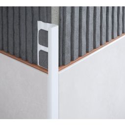 Perfil borde recto PVC blanco 12,5 mm Brenner