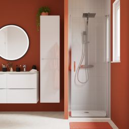 Puerta pivotante transparente 80 cm cromado Calia Cooke & Lewis