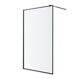 Mampara de ducha italiana transparente 160 cm negro Elna