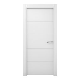 Puerta de Interior maciza lacada Lor blanca 82,5cm izquierda con tapajuntas Geom
