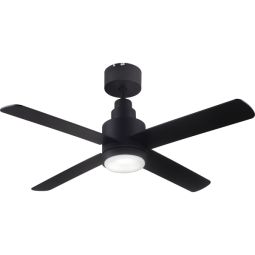 Ventilador de techo con luz Ignacius DC 4 aspas reversibles 106 cm negro