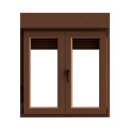 Ventana PVC oscilobatiente persiana roble 137x120 cm