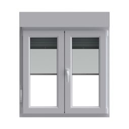 Ventana PVC oscilobatiente persiana y mosquitera 117x100 cm