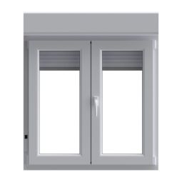 Ventana PVC oscilobatiente con persiana blanca 5 cámaras 117x100cm
