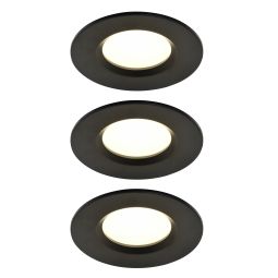 Pack 3 downlight empotrables led interior negro Cooke & Lewis