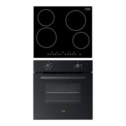 Pack vitrocerámica y horno negro 65 L