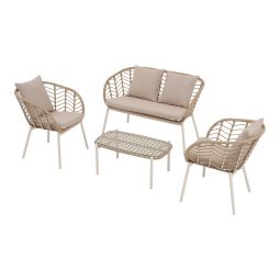 Conjunto de jardín de acero para 4 personas Omalos GoodHome