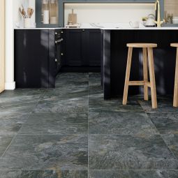 Suelo porcelánico piedra antracita mate 60x60cm Shaded Slate