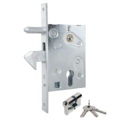 Cerrojillo colgador 232mm con cilindro galvanizado