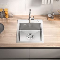 Fregadero de cocina de acero inoxidable cepillado 40x45cm