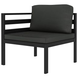 vidaXL sofá modular de esquina 1 ud con cojines aluminio antracita