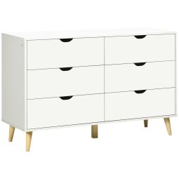 Cómoda con cajone 120x40x76 cm pb, pino color blanco Homcom