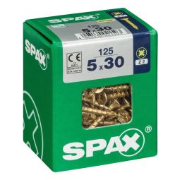 Caja 125 unid. Tornillo madera cabeza plana yellox 5,0x30mm