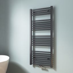 Emke radiador toallero agua caliente tubo redondo antracita 120x50cm