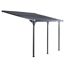 Pérgola de pared Gardiun elliot 11 m² 435x254x220/260 cm en aluminio y pane