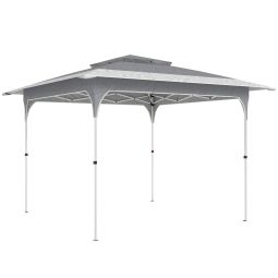 Carpa plegable 352x352x278 cm tela oxford, metal color gris Outsunny