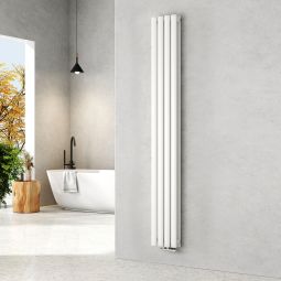 Emke radiador agua caliente tubo redondo blanco 180x24 cm doble capa