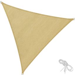 Toldo de polietileno triangular protección uv, 3x3x3 m, beige