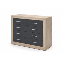 Comoda kiara de 4 cajones cambria y grafito 98x82 cm