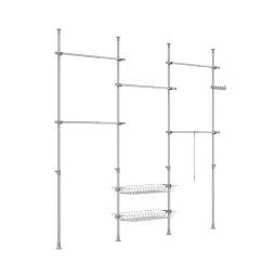Sobuy armario vestidor ajustable en gris kls04-ii-hg