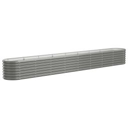 vidaXL jardinera arriate acero galvanizado gris 332x40x36 cm