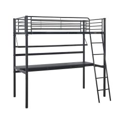 Cama mezzanine "alona" - 90 x 190 cm - negro