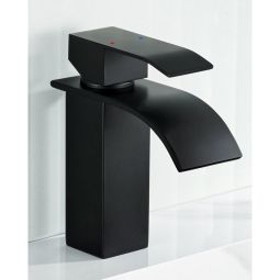 Grifo de baño - anycee max - mezclador negro - acero inoxidable - pico casc