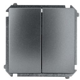 Doble conmutador "simon basic" aluminio