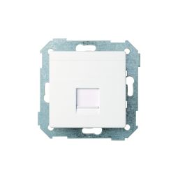 Placa univ plana c/g polvo rj45 blanco mate