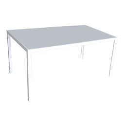 Mesa de jardín 150x74x90cm de aluminio Parma