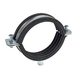 Abrazadera isofónica Ø 90 mm + tornillo M10 + taco FX12 acero 2 uds