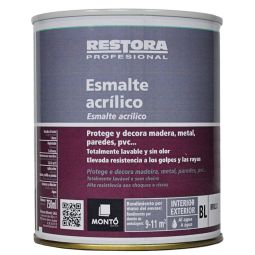Esmalte acrílico satinado restora profesional blanco 750 ml
