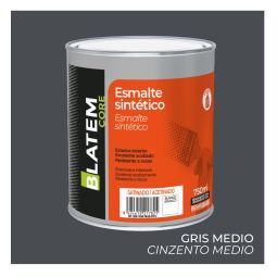 Esmalte sintético satinado gris medio 750ml Blatem Core