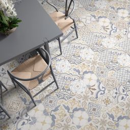 Suelo porcelánico hidráulico multicolor mate 45x45cm Versalles