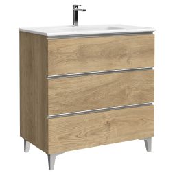 Mueble de baño Eyra color roble natural 80cm