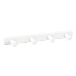 Perchero madera con 4 pomos blanco