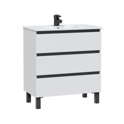 Mueble de baño Cora color blanco y negro 80x45cm