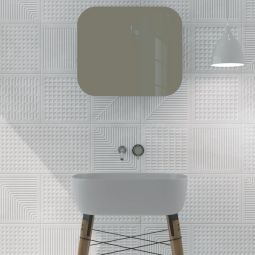 Azulejo porcelánico blanco mate Lock Light Decor 30 x 90 cm